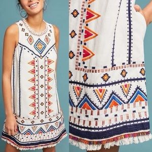 Anthropologie Akemi + Kim Reagan Sleeveless Embroidered Dress Sz 10